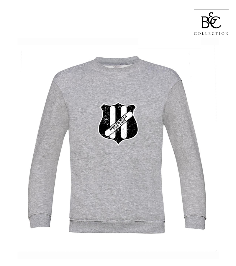B&C Kinder Sweatshirt Heather Grey "Uwe Frontprint"