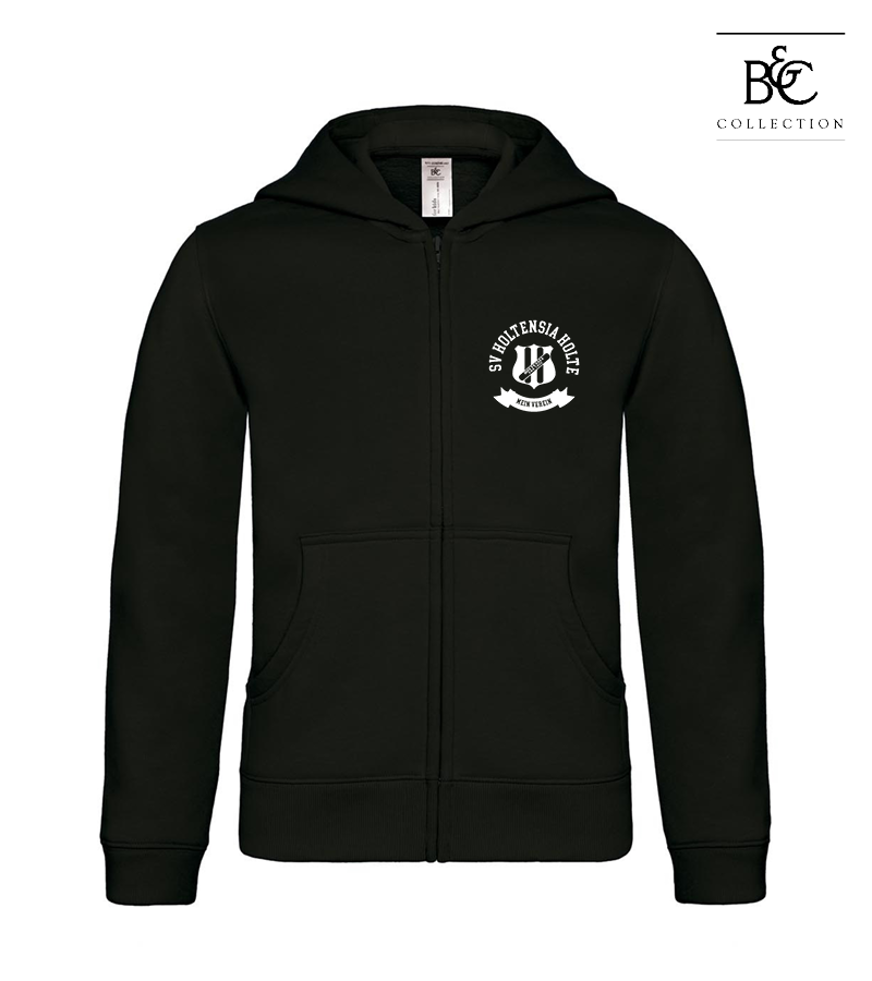 B&C Kinder Zipped Hoodie Black "Bono"