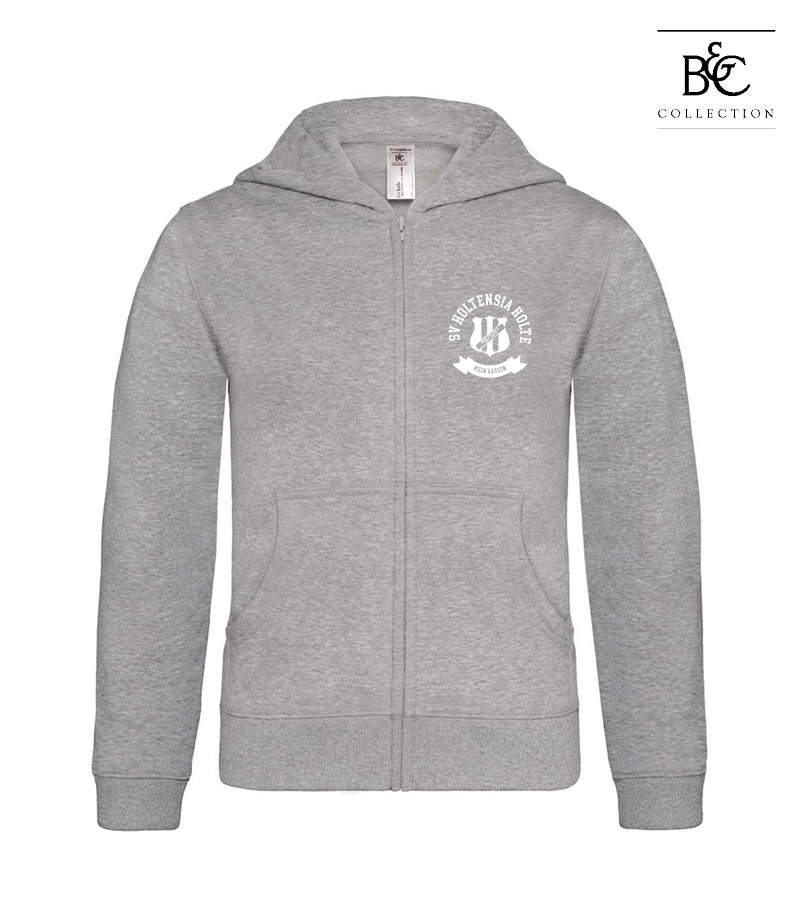 B&C Kinder Zipped Hoodie Heather Grey "Bono"