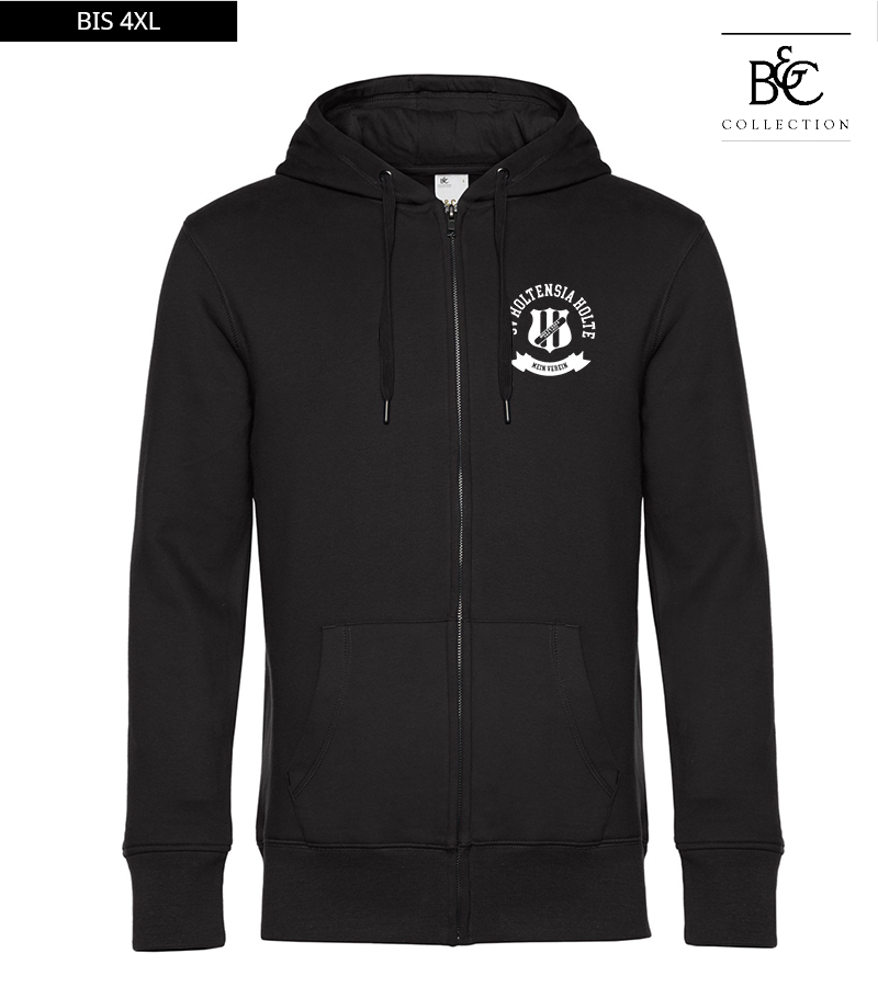 B&C Herren Zipped Hoodie Black Pure "Bono"