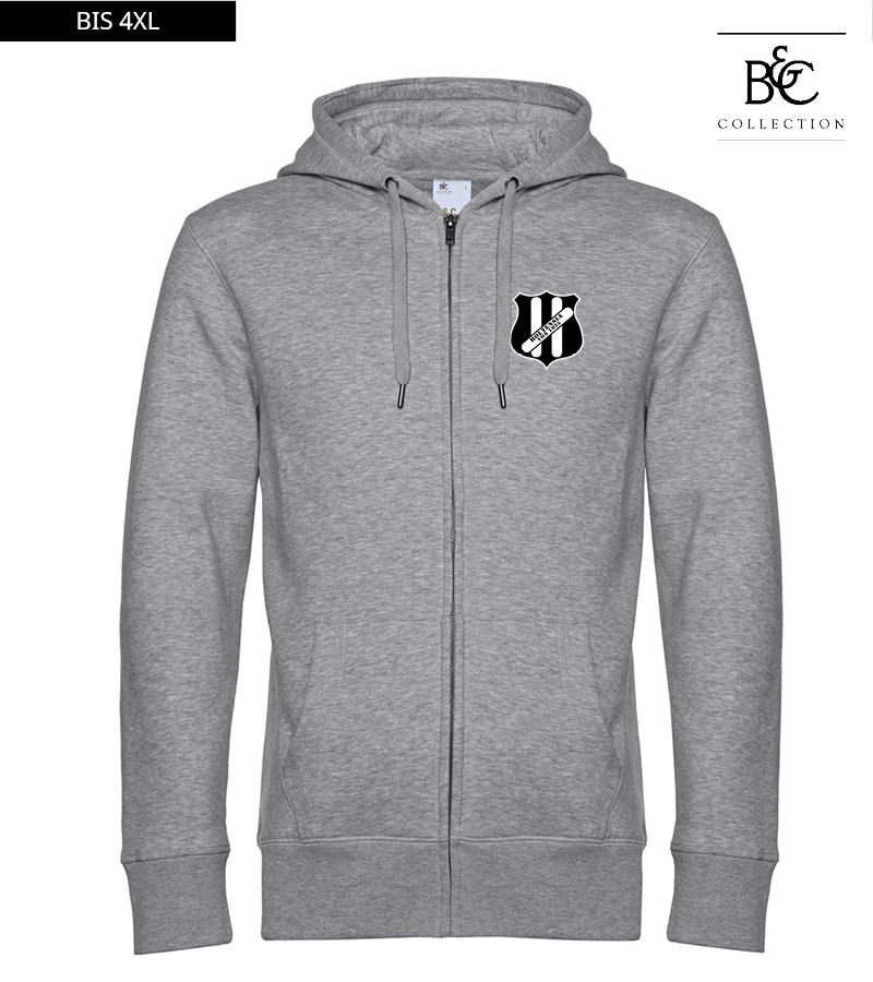 B&C Herren Zipped Hoodie Heather Grey "Anton"
