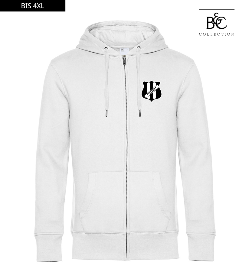 B&C Herren Zipped Hoodie White "Anton"