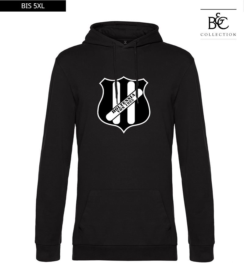 B&C Herren Hoodie Black Pure "Anton Frontprint"