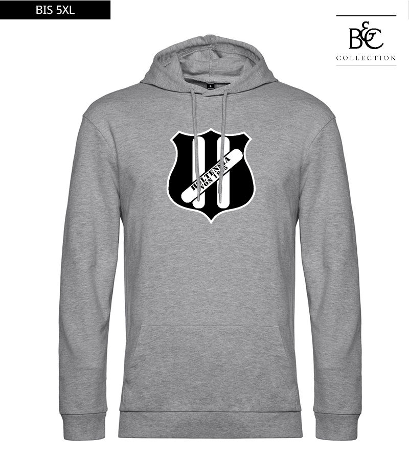 B&C Herren Hoodie Heather Grey "Anton Frontprint"