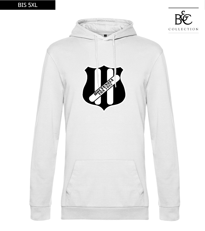 B&C Herren Hoodie White "Anton Frontprint"