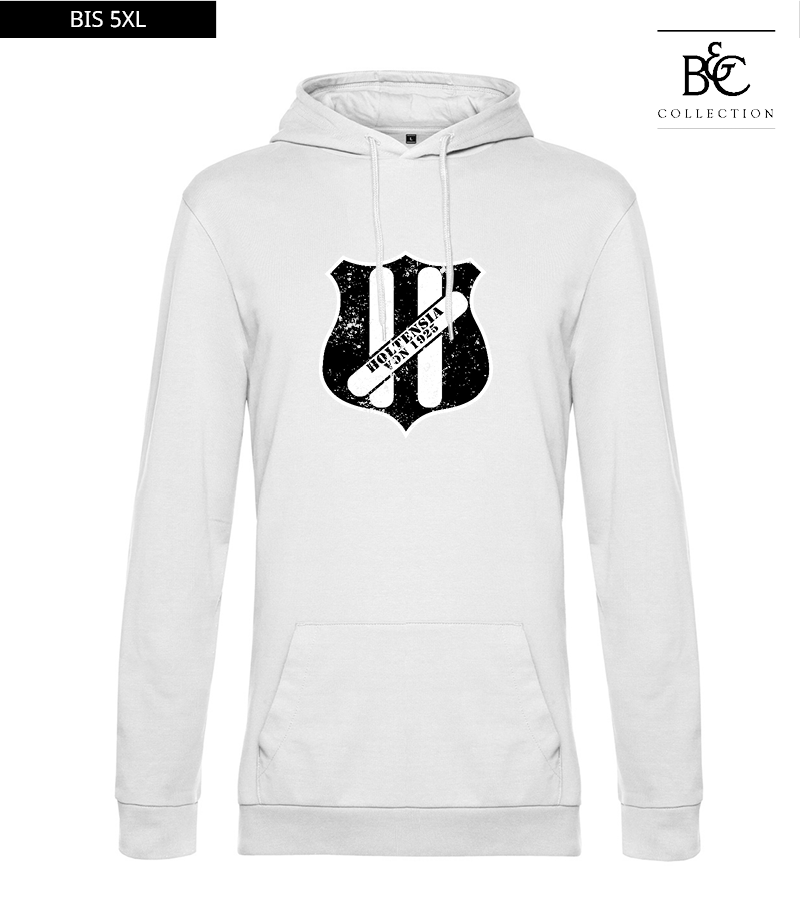 B&C Herren Hoodie White "Uwe Frontprint"