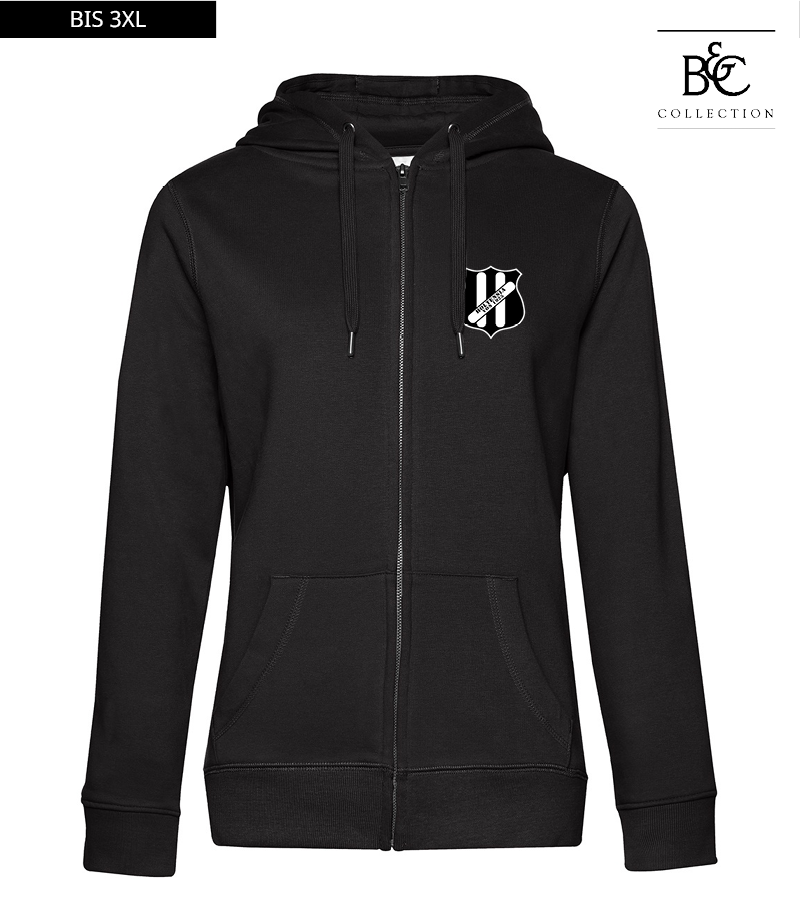 B&C Damen Zipped Hoodie Black Pure "Anton"
