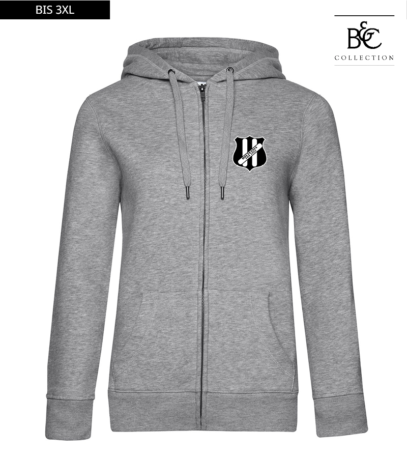 B&C Damen Zipped Hoodie Heather Grey "Anton"