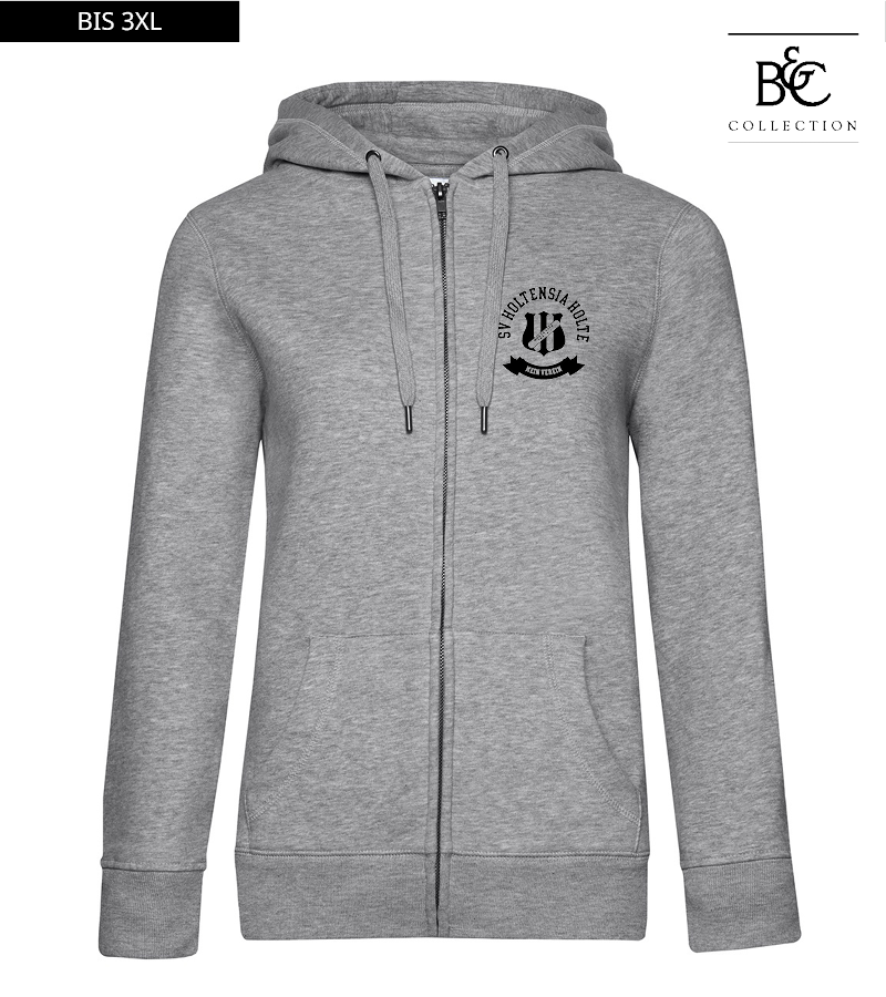 B&C Damen Zipped Hoodie Heather Grey "Bono"