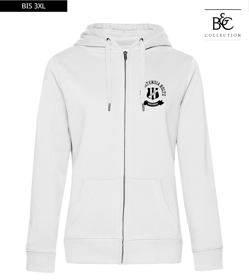 B&C Damen Zipped Hoodie White "Bono"