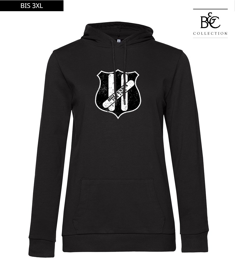 B&C Damen Hoodie Black Pure "Uwe Frontprint"