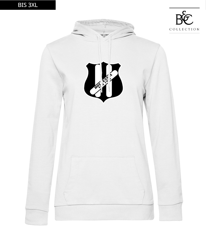 B&C Damen Hoodie White "Anton Frontprint"