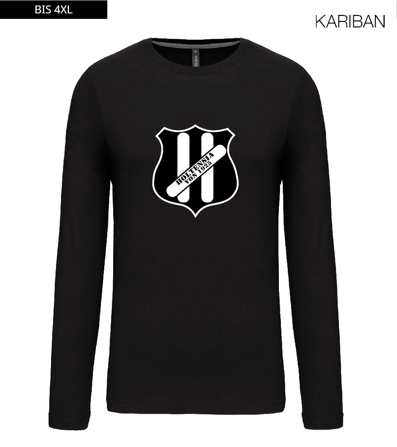 Kariban Herren Langarmshirt Black "Anton Frontprint"