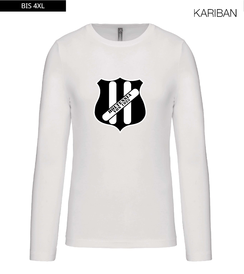 Kariban Herren Langarmshirt White "Anton Frontprint"