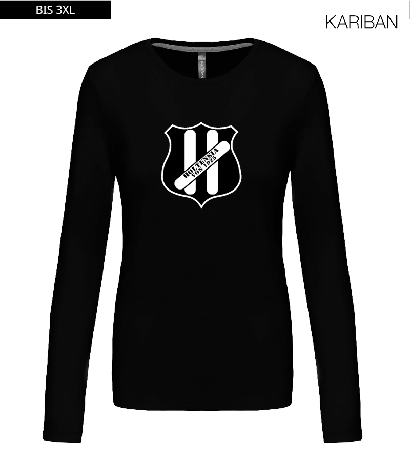 Kariban Damen Langarmshirt Black "Anton Frontprint"