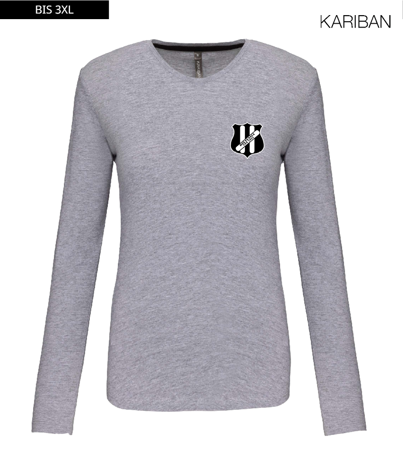 Kariban Damen Langarmshirt Oxford Grey "Anton"