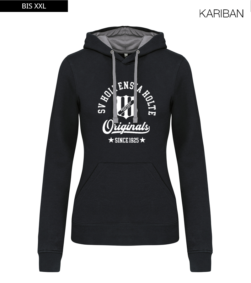 Kariban Damen Hoodie Black Fine Grey "Jacob"
