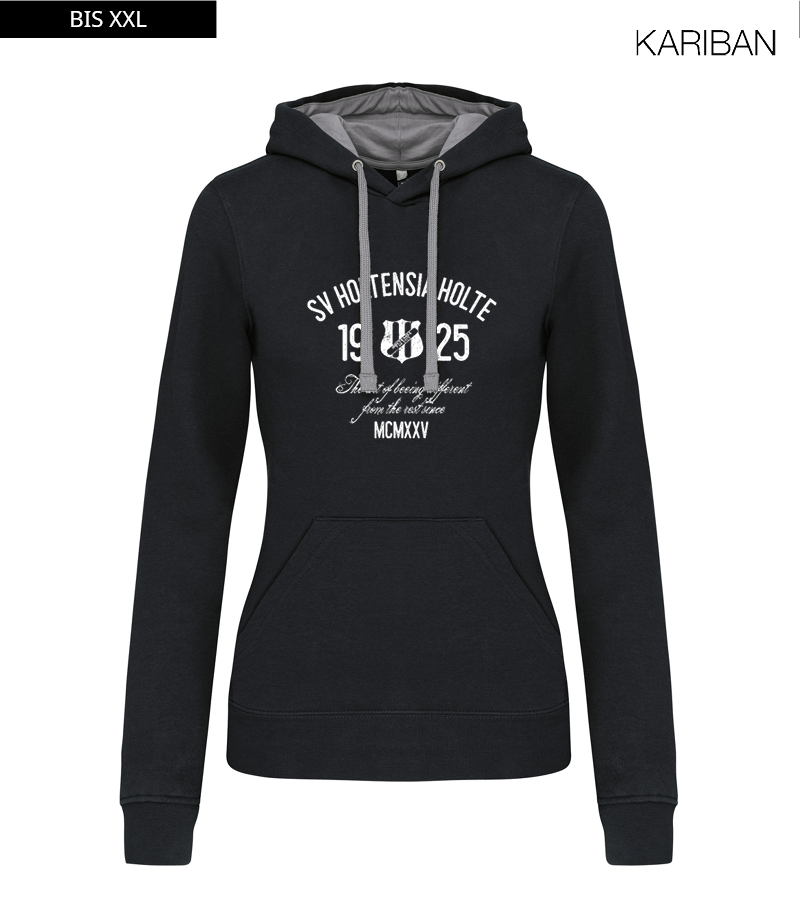 Kariban Damen Hoodie Black Fine Grey "Isack"