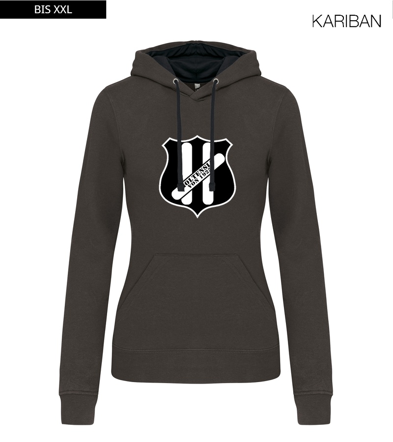 Kariban Damen Hoodie Dark Grey Black "Anton Frontprint"