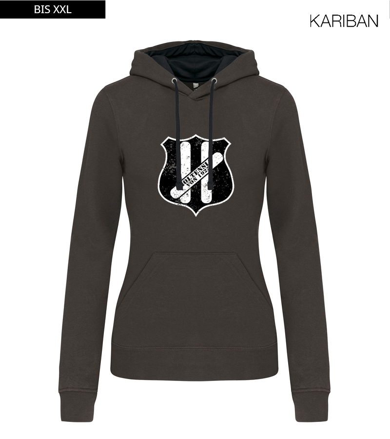 Kariban Damen Hoodie Dark Grey Black "Uwe Frontprint"