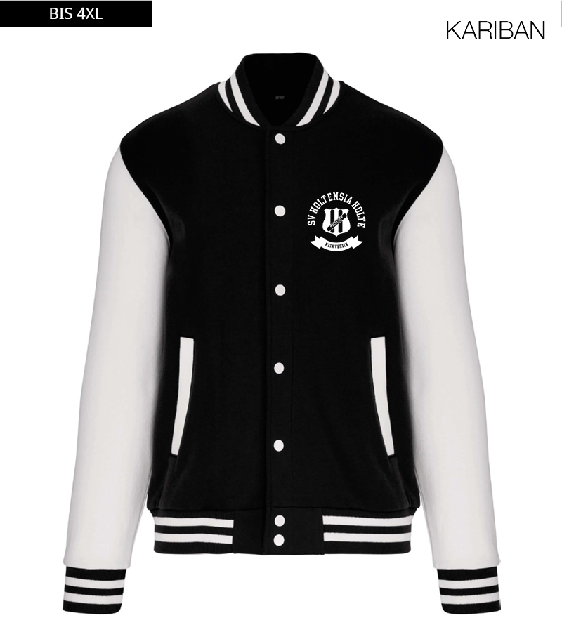 Kariban Unisex Collegejacke Black White "Bono"