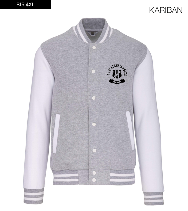 Kariban Unisex Collegejacke Oxford-Grey White "Bono"