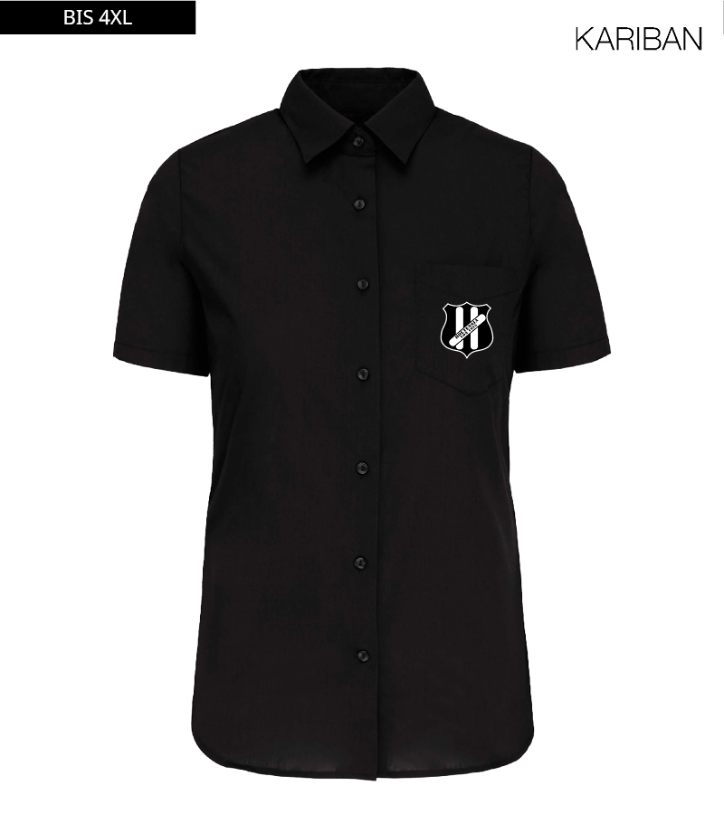 Kariban Damen Kurzarmbluse Black "Anton"