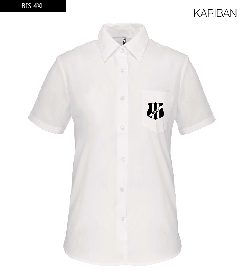 Kariban Damen Kurzarmbluse White "Anton"