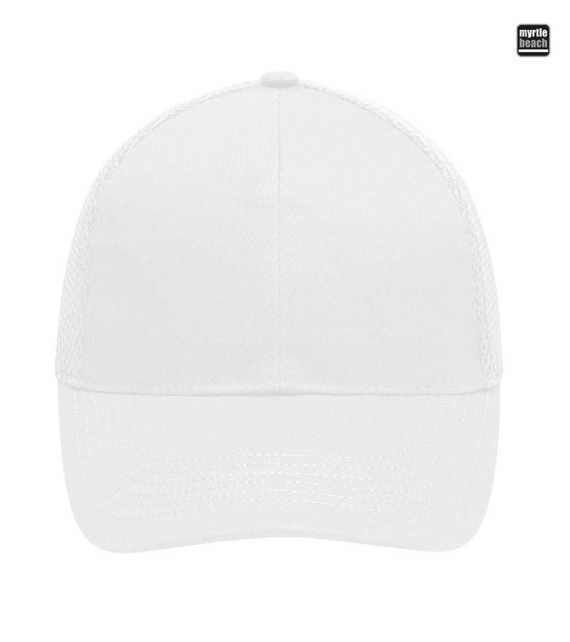 Myrtle Beach Unisex 6 Panel Air Mesh Cap White "Bono"