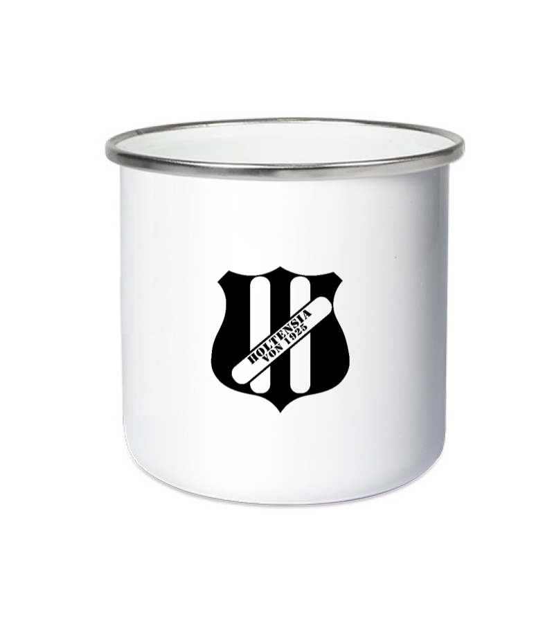 Emailletasse White Silver "Anton" A