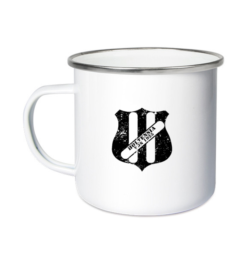 Emailletasse White Silver "Uwe" B