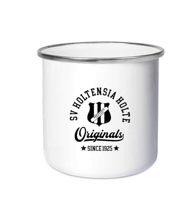 Emailletasse White Silver "Jacob" A