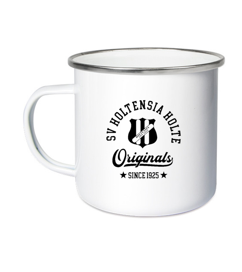 Emailletasse White Silver "Jacob" B