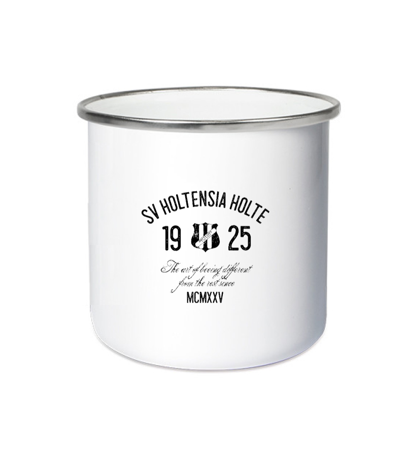 Emailletasse White Silver "Isack" A