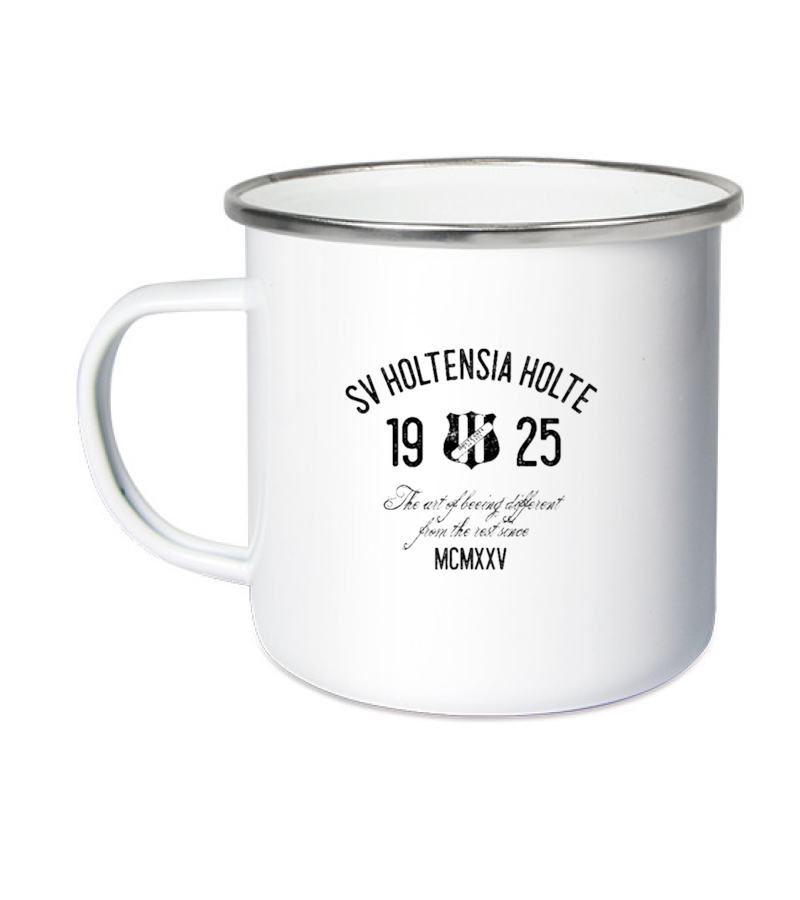 Emailletasse White Silver "Isack" B
